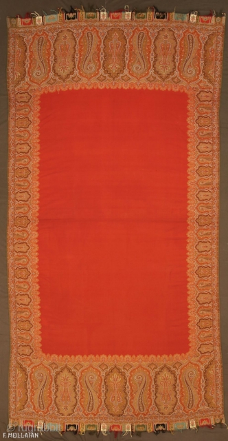 Beautiful Large Antique Indian Kashmir Textile, ca. 1900

310 × 162 cm (10' 2" × 5' 3")                 