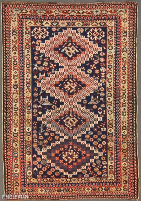 Lovely Antique Caucasian Shirvan Rug, 1880-1900,

150 × 104 cm (4' 11" × 3' 4"),

The price for Extra EU citizens/UE Companies: €1,598.36.
            