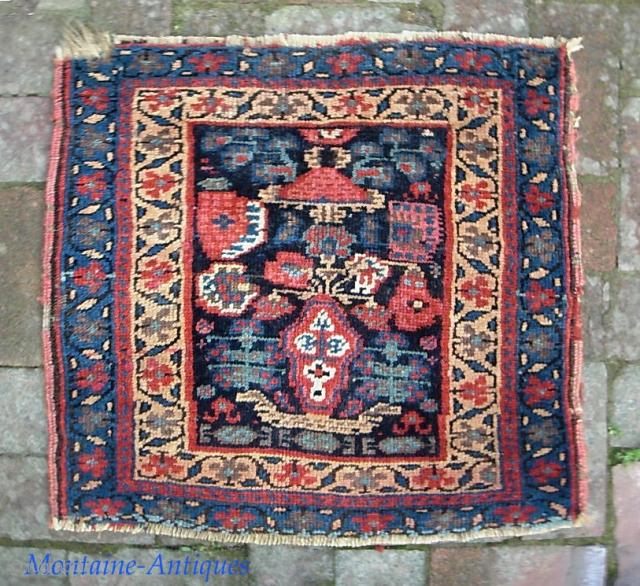 Kurd? S. Persian?-- 24 x 35 inches. We acquired a pile of small tribal rugs. All as-found. I will post 6 per day until they are gone.

Great colors. Great pile but attrition  ...