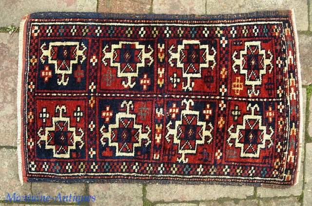 Kurdish Pillow-- 13 x 22 inches. We acquired a collection of small rugs. A pile of tribal pieces which I will post 6 per day until they are gone.
Probably Khorasan Kurd. Cute,  ...