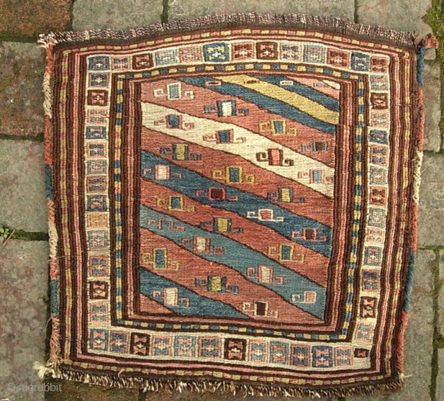 Bagface -- 16 x 16 inches. Weft wrapped + soumac. Reference Housego Plate 16. Northwest Persia or South Caucasus. Nicely woven little ethnographic thing in very good condition $15 UPS to Lower  ...