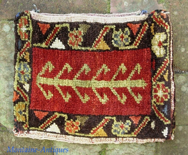 Turkish chanta-- 10 x 12 Inches. This is the last of the slug of little stuff recently acquired. Charming. Tiny little bag or pillow with matching design on both sides. Very good  ...