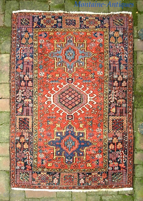 Karaja-- 2 ft 10 x 4 ft 3 inches. They all have the same design. But some are better than others. This is definitely one of the better ones. 9.0 condition. $20  ...