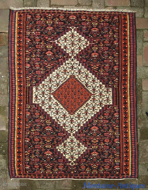 Sennek Kelim-- 3 ft 3 in x 5 ft  Fine weave and nice color as these generally are. This one is nearly mint condition-- which is unusual. $20 ups shipping to  ...