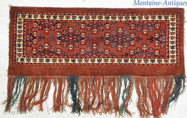 Yomud 17 x 41 inches. Honest early in piece in fine condition. $20 UPS to Lower 48.  Check out recent finds @ http://www.montaine-antiques.com/oriental-rugs/         