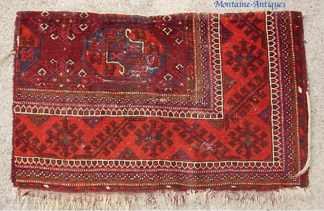 Beshir Torba 38 inches by 22 inches. At first glance this looks like a corner fragment of a carpet size rug. But it is actually a large Beshir bag face. Confusing because  ...