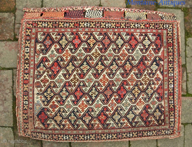 Shahsavan Bag -- 20 x 23 inches. Soumac weave. Reference Opie Plate 14.11.  Good, well used, as-found condition. Could use a wash. $20 UPS to Lower 48     