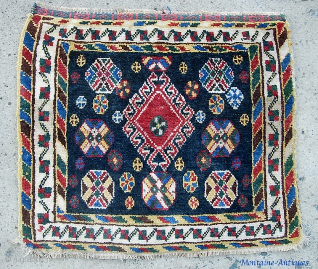 Luri? Afshar? 19 inches by 22 inches. Lively little piece with very pretty colors. $12 to ship in usa.              