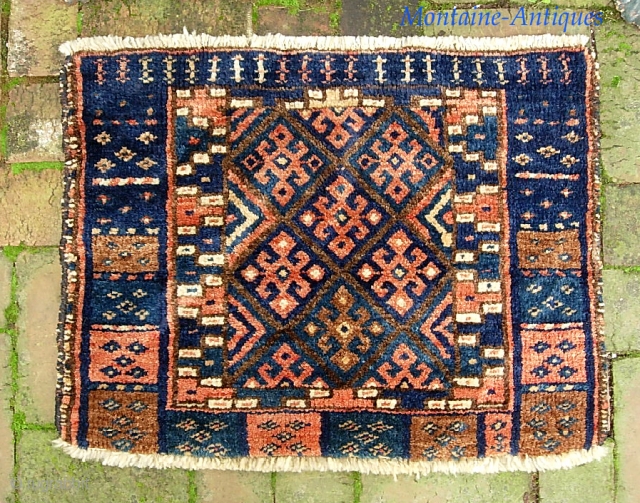 Jaf Kurd 1 ft 8 inches x 2 ft 2 inches. Very nice soft colors. Nice weave. Decent condition as shown. $15 shipping UPS to lower 48.      