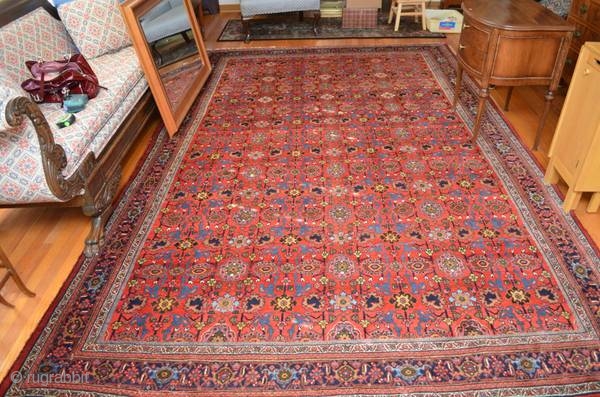 Fresh from an estate: Antique bijar in perfect condition, size is 7'8"x12'1".  Thanks for looking.                 