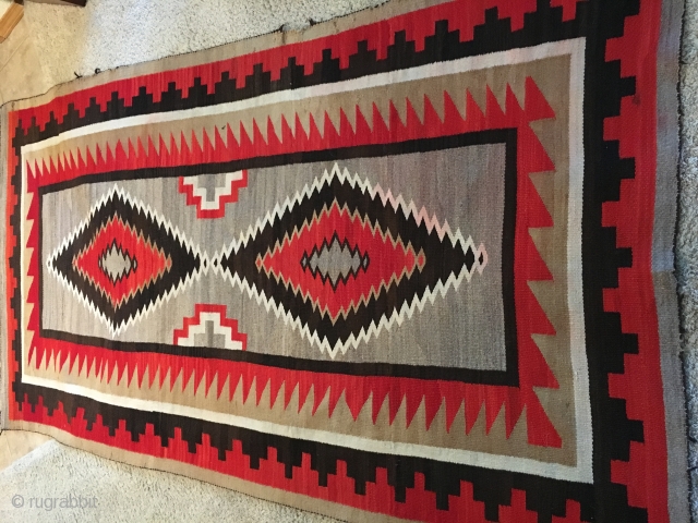 Apologies for side way pictures: Rugrabbit is the only platform that posts  some of my pictures sideways. This is a 1940’s-50’s Navajo with minor condition issues measuring 4’4”x 8’4”. Thanks  