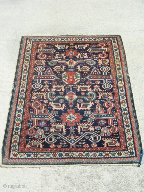 Nice little perpedil, size is 2'10"x3'6".  Has a little wear, also has a dried residue on the back of the rug from a pad or something, but doesn't affect the rug's  ...