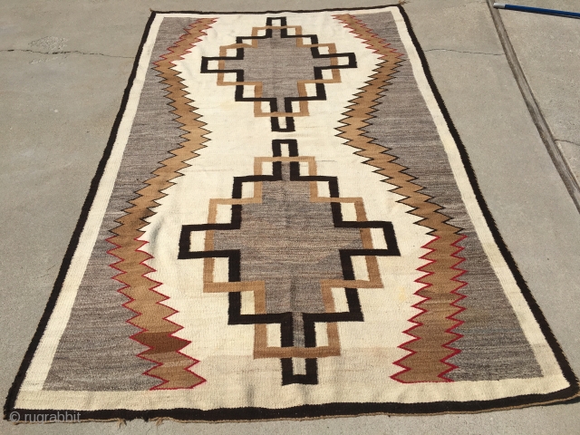 5’6”x 8’8” 1940’s-50’s Navajo. Good condition.                           