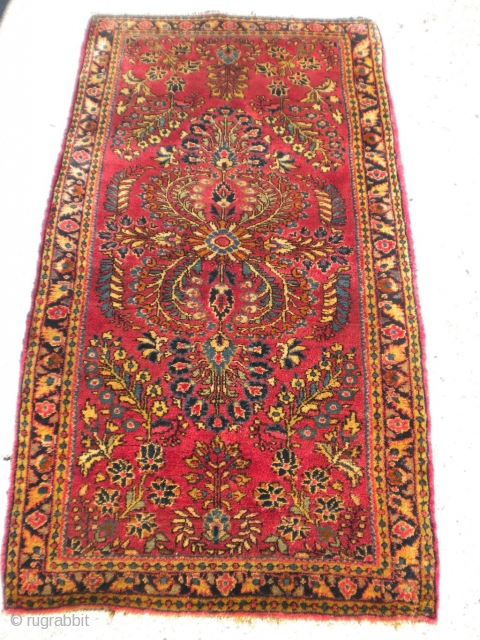 The Rug Pickers find as found:  A very uniformly thick 1930's (maybe older) Persian Sarouk, unmolested, mint...the thickest bugger I've ever come across....makes me wonder if anybody ever walked on it.  ...