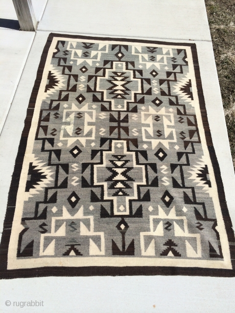 The Rug Pickers find as found: A vintage regional Navajo measuring 4'10"x 7'3", which is lovely in every way except for two or three tiny less than dime size spots that won't  ...