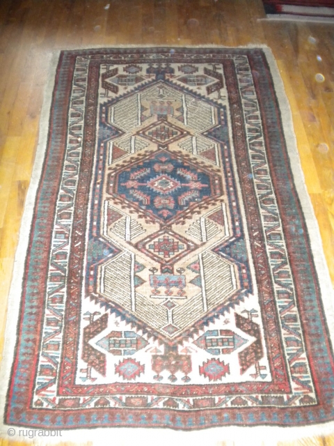 For sale is my old 3'3"x5'4" built-like-a-tank Sarab.  Notice the repair job.   Other than the repair job which is small, this rug is in great condition.  The wool  ...