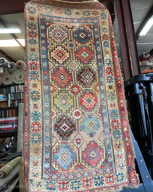 SOLD Some what distressed but beautiful 4’6”x 8’ late 1800’s Moghan. More pics available if your interested. Thanks for looking.             