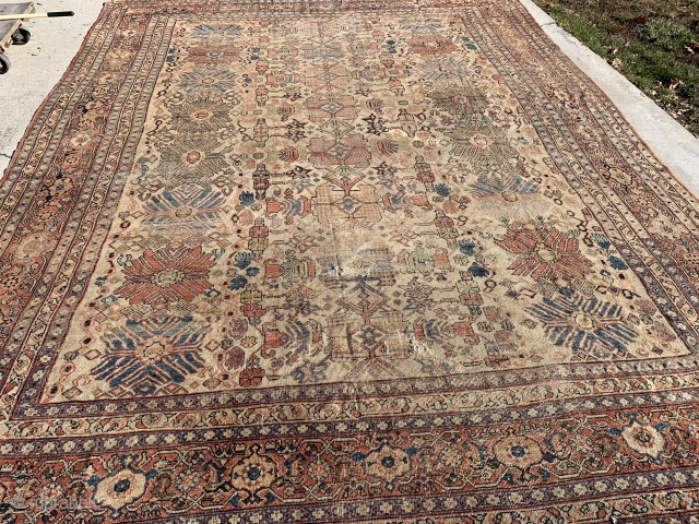 Distressed late 1800’s Mahal 10’6”x 14’ more pics available upon request.                      