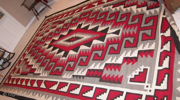 1940's to 1950's mint condition Navajo rug measuring 9'x 12'.                       