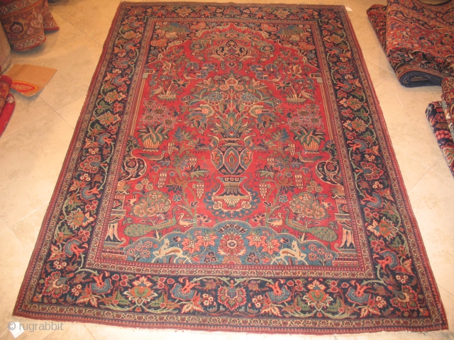 KASHAN CIRCA 1900
Very Good condition 
Good weaving 
Rare Design
SIZE : 133 X 199                    