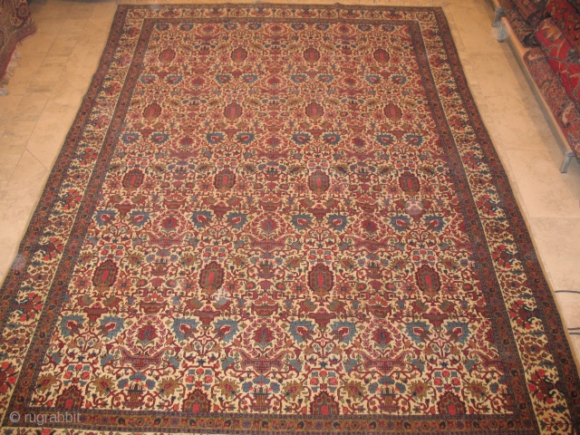 Antique Dabir Kashan Circa 1900
Very good condition
Size :  212 X  310
ITEM NO. 58                  