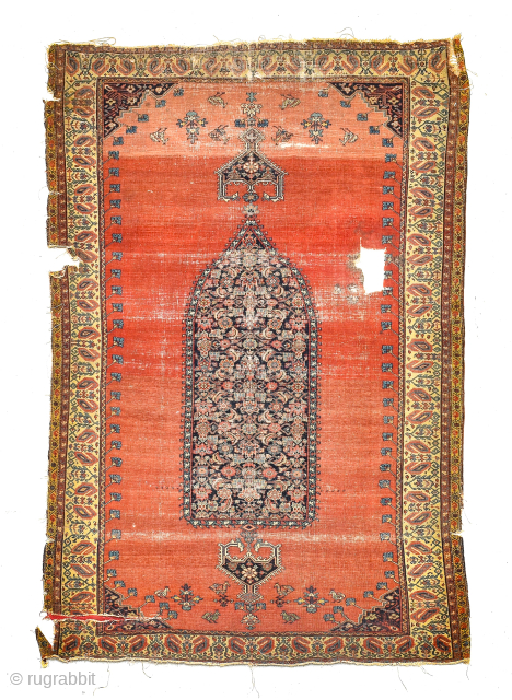 Feraghan Prayer Rug, West Iran, 3rd quarter 19th century. Size: 190cm by 120cm. Please send me directly mail. mian4br@gmail.com              