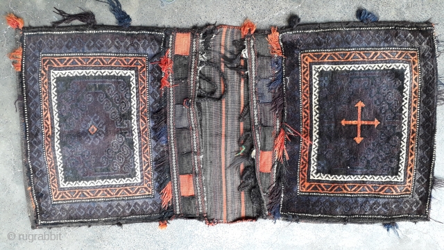 Balochi khorjin with two different design on both side. Size 140x66 cm                     