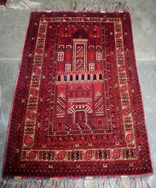 Stunning Old Turkmen prayer rug from north Afghanistan in excellent condition. Size 123x82 cm                   