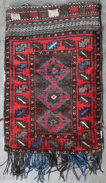 Stunning baluchi balisht with beautiful colors. More than 60 years old. Size 90x60 cm.                   