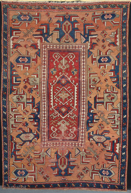 Anatolian antique carpet. 
Similar one recently sold at Rippon Boswell, 28 May 2022
Size: 147cm x 220cm.                 