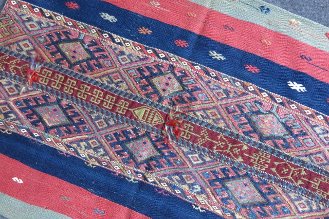 Anatolian Eastern Taurus mountains, Turkmen chucal, sumak weave great colors. strap most probably replaced on the way. It is not cut on both ends - just folded inside and turned into a  ...