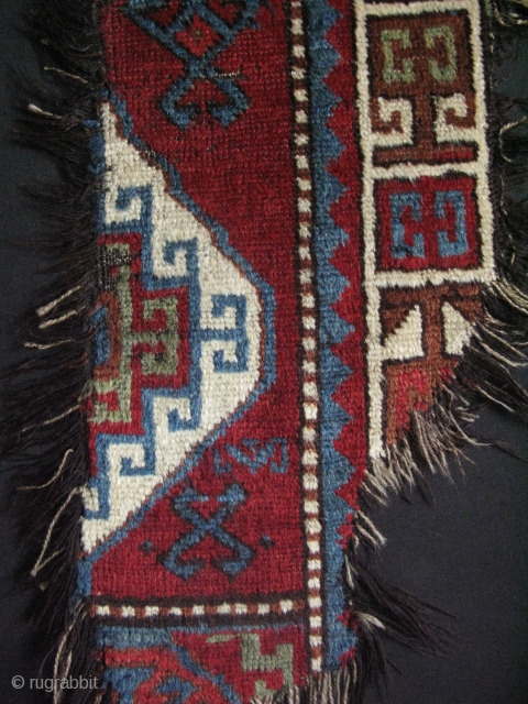 Caucasian rug fragment. Great silky wool. Size 16" x 31.5" - 40 cm x 80 cm.                 