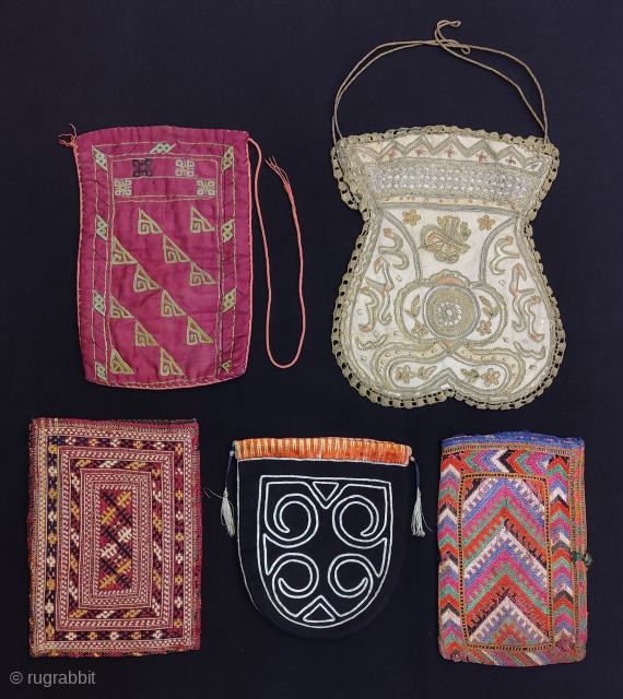 Group of Ottoman, Caucasian and Turkmen bags.