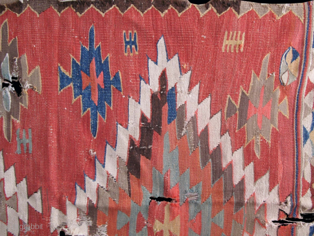 Konya kilim. Circa 19th century. Size: 43.7" x 79.5" - 111 cm x 202 cm.                  
