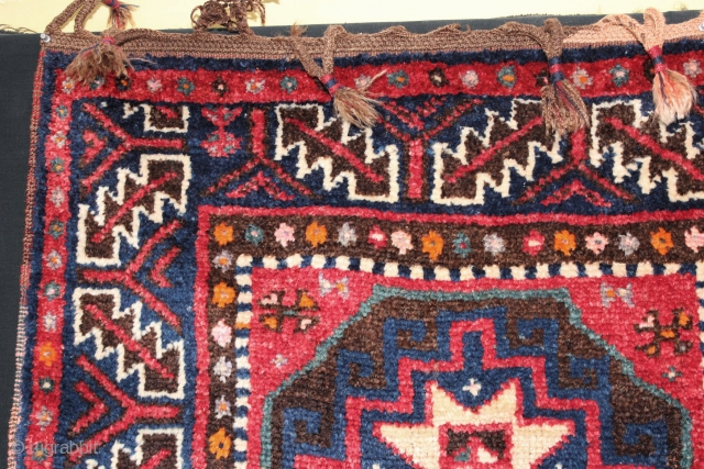 Kurdish rug. Early 20th century. Great pile and silky wool. Size: 59″ x 116″ - 151 cm x 294 cm.             