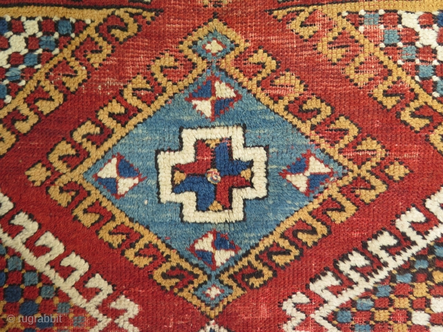 Antique West Anatolian Turkish Small Praying Carpet. 

Circa late 19th. century. It has worn areas from praying on it. 

Condition as it is found. 

Size: 36.5" x 48" - 93cm x 122cm.
 