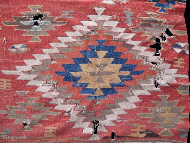 Konya kilim. Circa 19th century. Size: 43.7" x 79.5" - 111 cm x 202 cm.                  