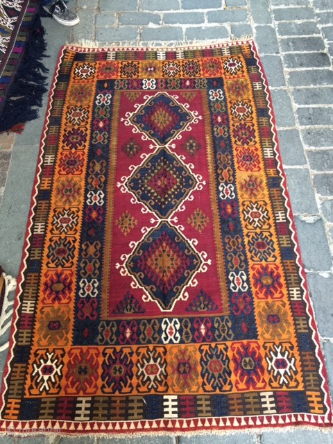 Central Anatolian Yahyalı Kilim.No repair.                            