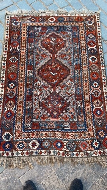 Nice and Old Siraz or Kaşgay Rug.All naturel colors and good condition.104X155cm                     