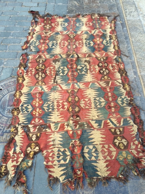 South -West Anatolian Mut kilim.Needs good wash.The size 120x225cm                        
