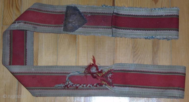 Belt ,wool with leather parts, money pocket 1,87*10 cm                        