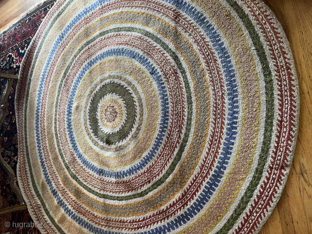 American hook rug 20th century in good condition large diameter.                       