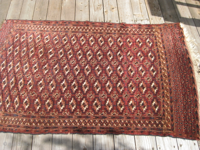 Tekke Turkman ca 1900,full pile. Hand washed 72" X 42"
                       