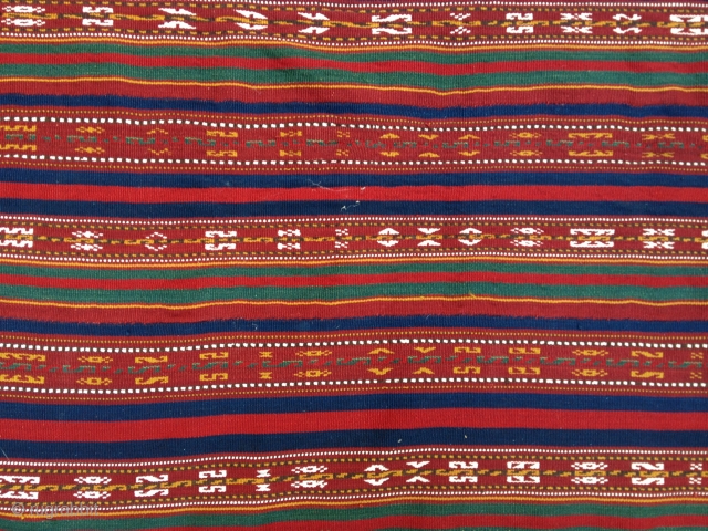 Antique Jajim circa early 1900s. In excellent original condition with all natural dyes. Consists of 9 stripes sewn together. Probably from Azerbaijan or Northwest Persia. Size 6'X 6'3"/ 183 X 190cm. Price  ...