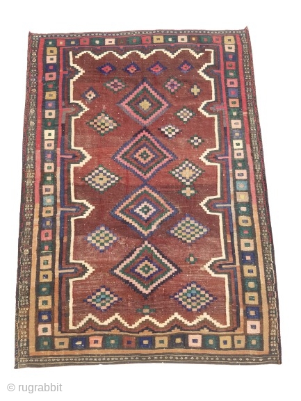 Here is a very stunning antique unusual large size sirjan afshars kilim SW iran Ca.1930s Size 221×155 cm.Most of the kilims you see from this group are sofreh or eating cloths and  ...