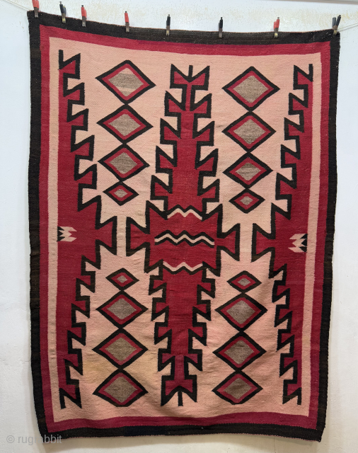 Antique Hand Woven Navajo Wool Weaving Rug Size 5’8”x4’3” Feet Good Condition Contact For More Info And Price Nabizadah_carpets@yahoo.com