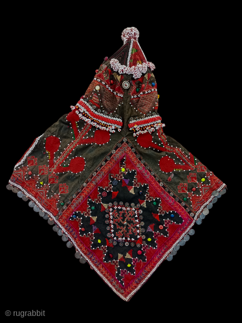 Beautiful Hand Embroidered Nooristan Kohistan Swat Valley Head Dress Cap Size 63×53 Cm.Some Minor Holes Contact For More Info And Price Nabizadah_carpets@yahoo.com           