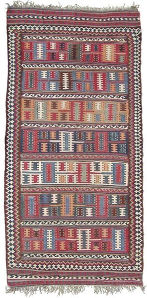 Nagel Auction September 7, 2010. Lot 165, Qashqa'i Kilim, South Persia circa 1900. 332 cm x 167 cm. Full catalogue online now www.auction.de          