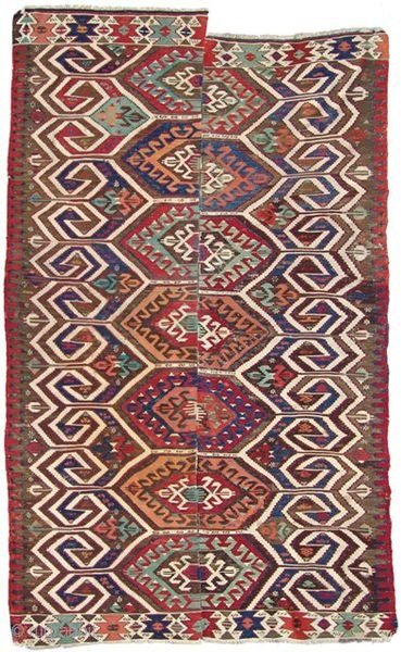 Nagel Auction September 7, 2010. Lot 43, Aydin Kilim, West Anatolia, 19th century. 289 cm x 171 cm. Full catalogue online now www.auction.de          