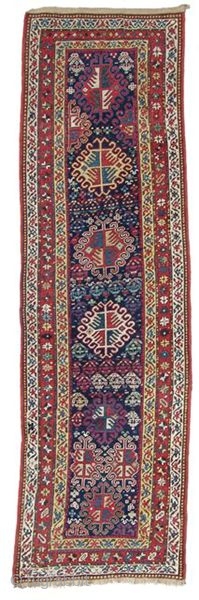 Nagel Auction September 7, 2010. Lot 111, Shahsavan long rug, NW Persia circa 1860. 247 cm x 76 cm (8 feet 2 inches x 2 feet 6 inches). Full catalogue online now  ...